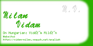 milan vidam business card